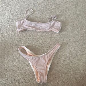 Triangl Swimwear Pink Bikini Set with Bandeau Top